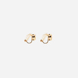 Bezel Stud Clip On Earrings in Gold