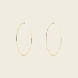 Oversized Thin Hoop Clip On Earrings in Gold