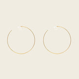 Oversized Thin Hoop Clip On Earrings in Gold