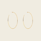 Oversized Thin Hoop Clip On Earrings in Gold