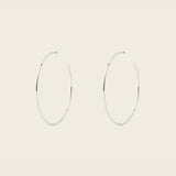 Oversized Thin Hoop Clip On Earrings in Silver