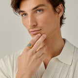 Black Oval Signet Ring in Gold