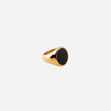 Black Oval Signet Ring in Gold