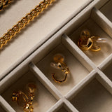 Studded Hoop Clip On Earrings in Gold