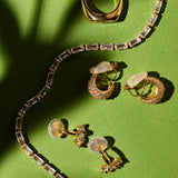 Sarah Pavé Clip On Earrings in Gold