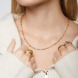 Essential Oval Bead Chain Necklace in Gold