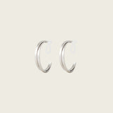 Cassie Hoop Clip On Earrings in Silver