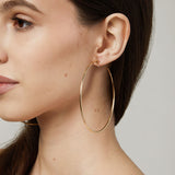 Oversized Thin Hoop Clip On Earrings in Gold