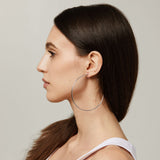 Oversized Thin Hoop Clip On Earrings in Silver