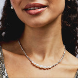 Lenore Pearl Necklace in Silver