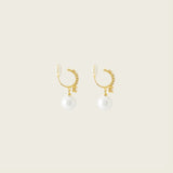 Claire Pearl Clip On Earrings in Gold