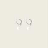 Claire Pearl Clip On Earrings in Silver