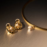 Diana Pearl Choker in Gold