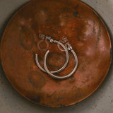 Medium Thin Hoop Clip On Earrings in Silver