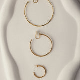 Large Thin Hoop Clip On Earrings in Gold