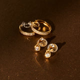 Lydia Pavé Hoop Clip On Earrings in Gold