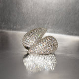 Lila Pavé Clip On Earrings in Silver