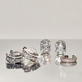 Hannah Hoop Clip On Earrings in Silver
