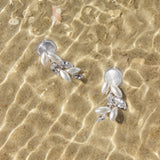 Iris Clip On Earrings in Silver