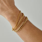 5mm Cuban Chain Bracelet in Gold