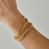 7mm Cuban Chain Bracelet in Gold