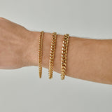 5mm Cuban Chain Bracelet in Gold