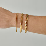 9mm Cuban Chain Bracelet in Gold
