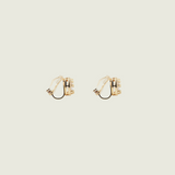 Cushion Stud Clip On Earrings in Gold