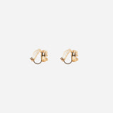 Cushion Stud Clip On Earrings in Gold