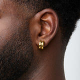 Dual Bold Hoop Clip On Earrings in Gold