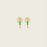 Pavé Gem Huggie Clip on Earrings in Gold