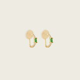 Pavé Gem Huggie Clip on Earrings in Gold