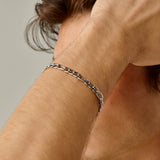 Figaro Chain Bracelet in Silver
