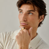 Gemstone Ribbed Ring in Gold
