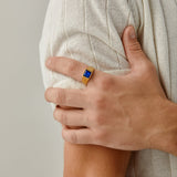 Gemstone Ribbed Ring in Gold