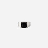 Gemstone Ribbed Ring in Silver