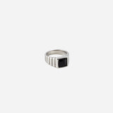 Gemstone Ribbed Ring in Silver