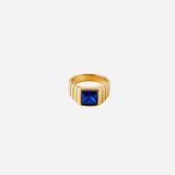 Gemstone Ribbed Ring in Gold