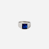 Gemstone Ribbed Ring in Silver