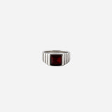 Gemstone Ribbed Ring in Silver