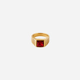 Gemstone Ribbed Ring in Gold