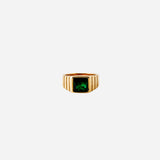 Gemstone Ribbed Ring in Gold