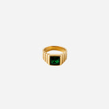 Gemstone Ribbed Ring in Gold