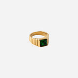 Gemstone Ribbed Ring in Gold