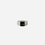 Gemstone Ribbed Ring in Silver