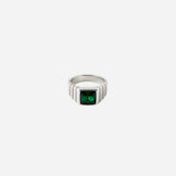 Gemstone Ribbed Ring in Silver