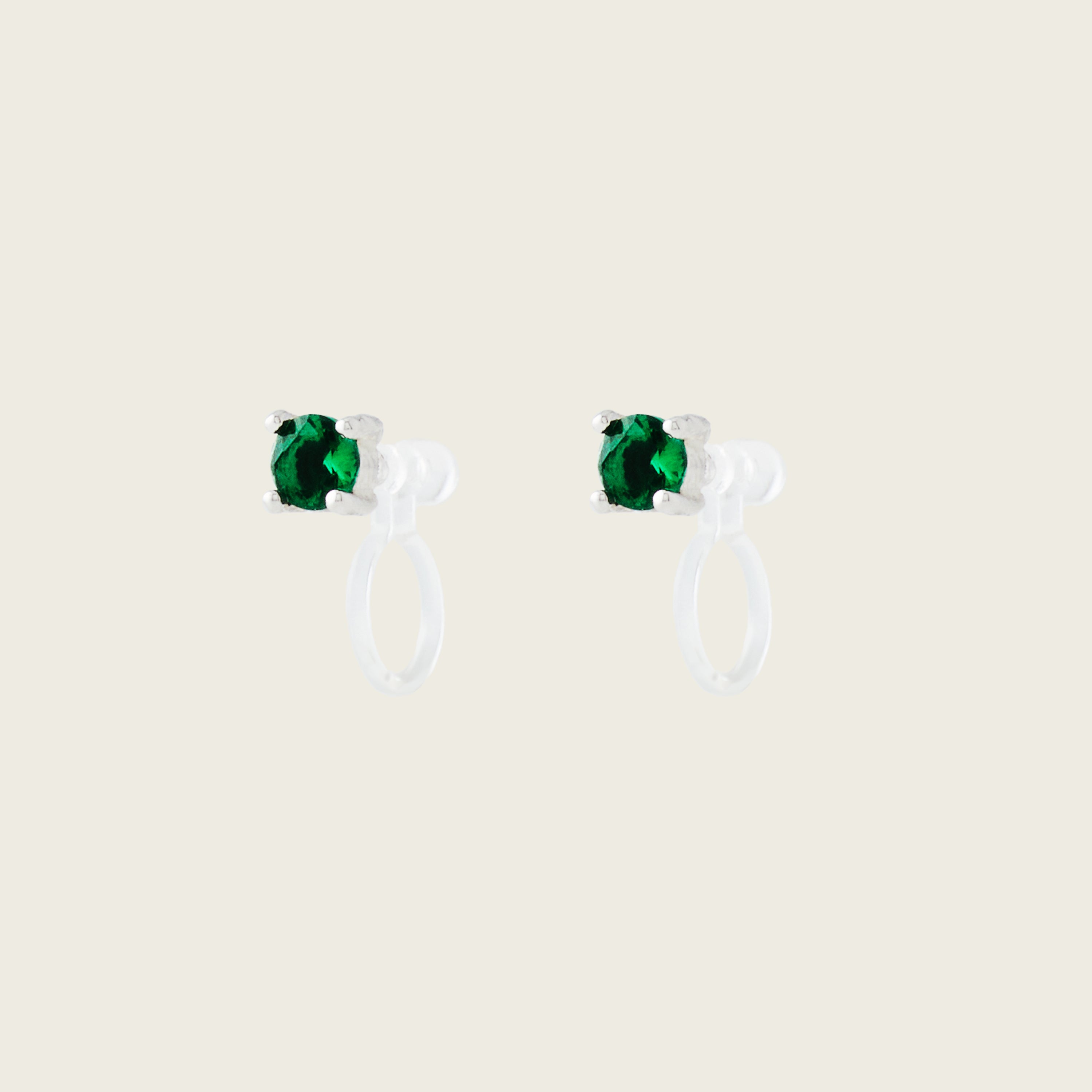 Mini Stud Clip On Earrings in Silver