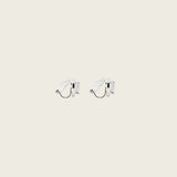 Harper Stud Clip On Earrings in Silver