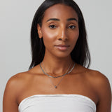 Herringbone Duo Necklace in Silver