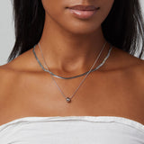 Herringbone Duo Necklace in Silver